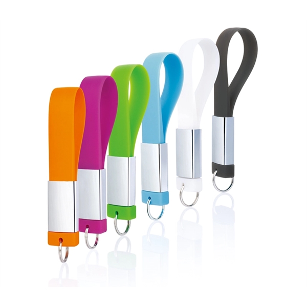 Key chain drive made of silicone with a metal section for... from ASI 37218 Athena Promo (tm)