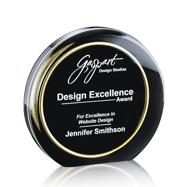 Solid acrylic round award with a gold accent ring.... from ASI 84592 St Regis Group / St Regis