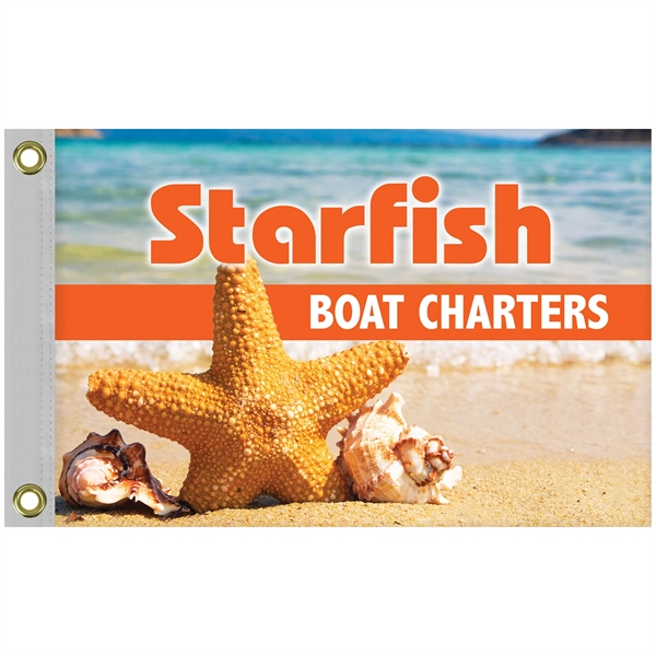 12" x 18" Single Reverse Knitted Polyester Rectangle Boat Flag... from ASI 80228 Quinn