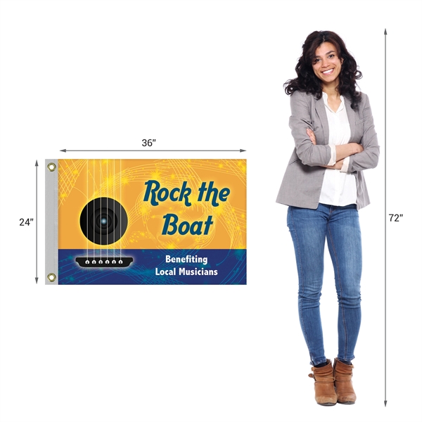 24" x 36"  Single Reverse Knitted Polyester Rectangle Boat Flag... from ASI 80228 Quinn