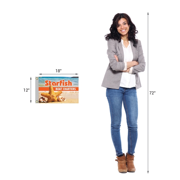 12" X 18"  Double Sided Knitted Polyester Rectangle Boat Flag... from ASI 80228 Quinn