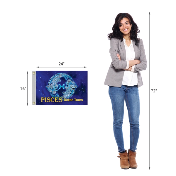 16" x 24" Double Sided Knitted Polyester Rectangle Boat Flag... from ASI 80228 Quinn