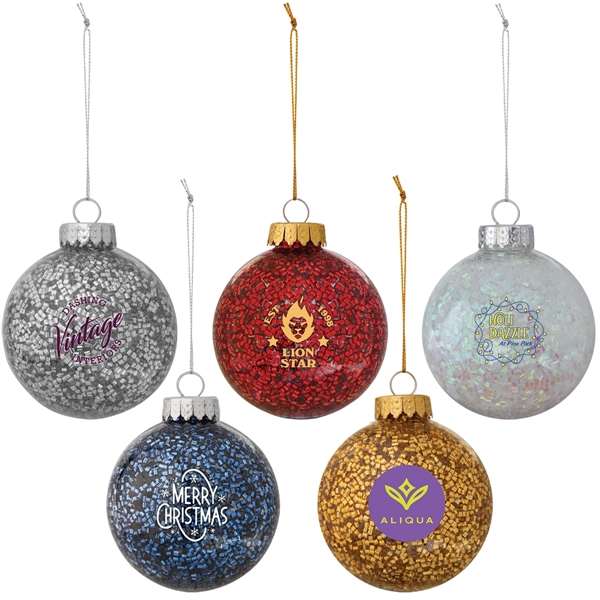 3 1/8" shatter-resistant glittery ornament.... from ASI 62190 Illini