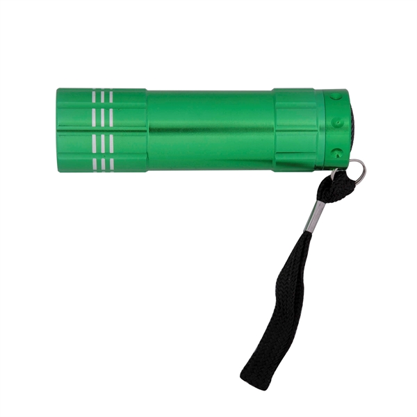 Aluminum flashlight comes with nine bright white LED light bulbs. Three... from ASI 41511 Brainchild USA Inc / BrainChild Gift Club