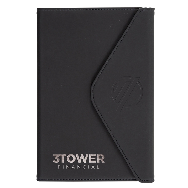 Smooth vinyl wrap-around magnetic closure journal with deboss imprint and 80... from ASI 91340 Journalbooks/Timeplanner Calendars