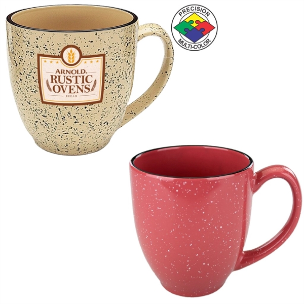 16oz Designer Speckled Bistro Mug, spot color. Many colors to choose... from ASI 80093 Pyrographics / Pyrographics Line