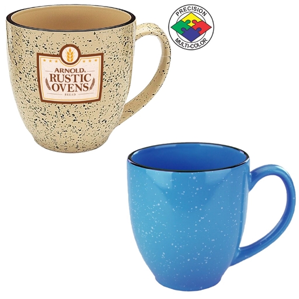 16oz Designer Speckled Bistro Mug, spot color. Many colors to choose... from ASI 80093 Pyrographics / Pyrographics Line
