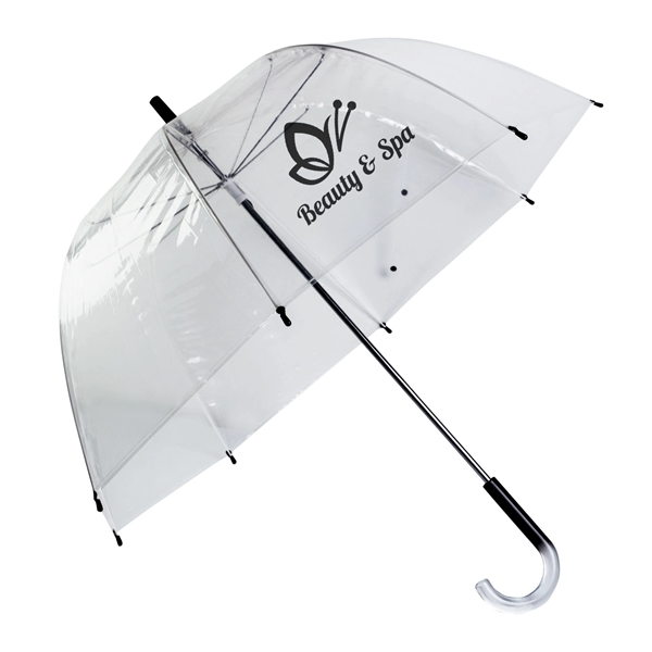Clear bubble umbrella with 48" arc, metal shaft and curved acrylic... from ASI 76730 Peerless Umbrella Co Inc / Threads By Peerless