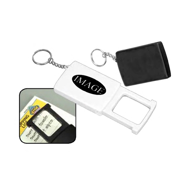 Key chain with 4X magnifier and light. Uses 3 button cell... from ASI 64845 Kin Image Inc