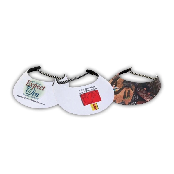 Lightweight foam visor with full color imprint and cord - ideal... from ASI 64845 Kin Image Inc / Himmers International Inc. DBA Kin Image Inc