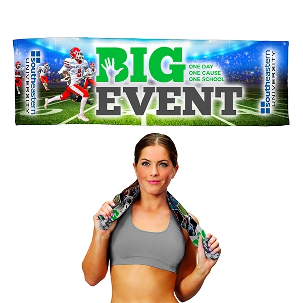 12" x 36" 170GSM polyester microfiber cooling towel with hemmed edges... from ASI 62660 Innovation Line