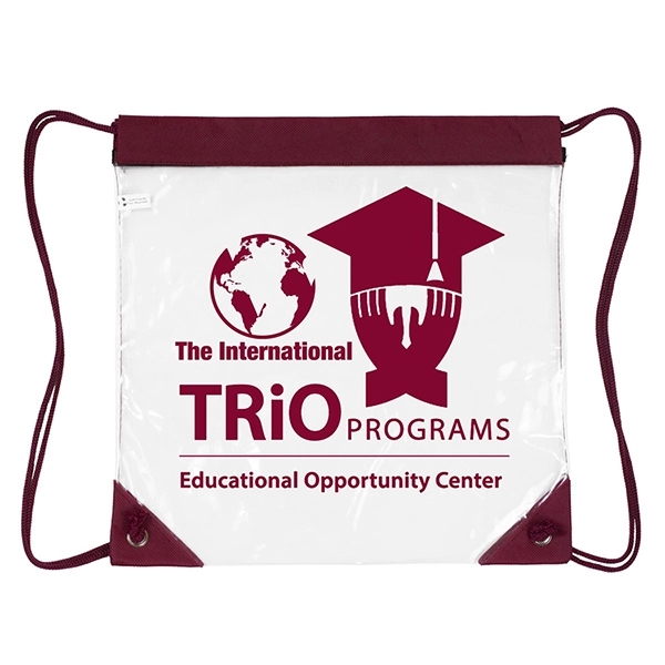 Stadium friendly clear vinyl backpack with cinch closure.... from ASI 62660 Innovation Line