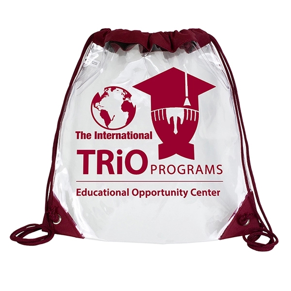 Stadium friendly clear vinyl backpack with cinch closure.... from ASI 62660 Innovation Line