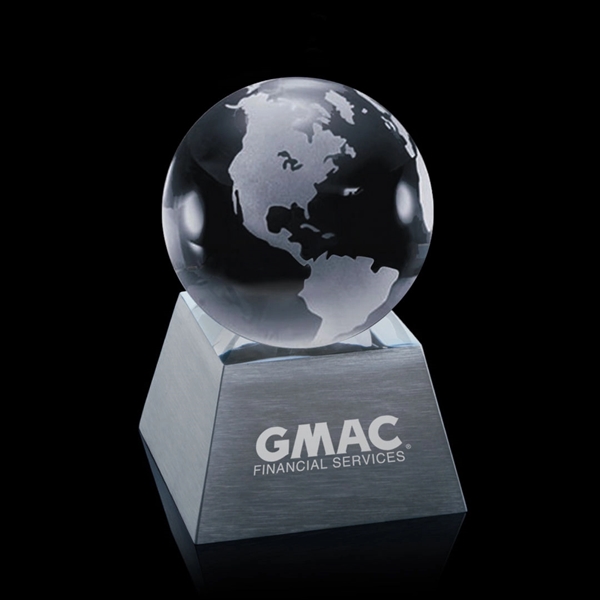 2 1/2" x 2 1/2" globe desk accessory on silver aluminum... from ASI 84592 St Regis Group
