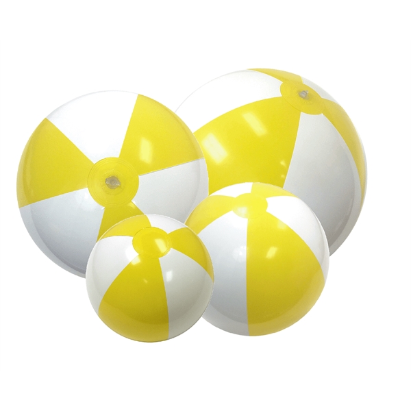 Inflatable Yellow and White Beach Balls. Sizes Available: 6",9",12",16" all measured... from ASI 31977 Adline Industries Inc