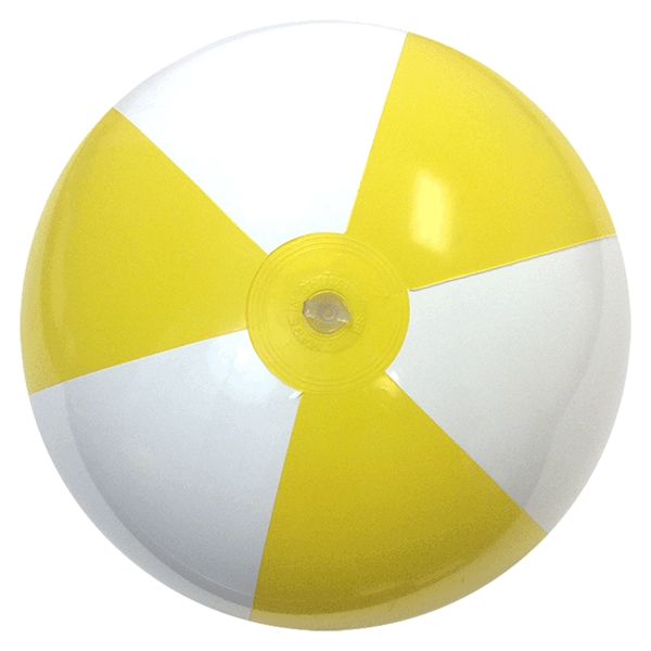 Inflatable Yellow and White Beach Balls. Sizes Available: 6",9",12",16" all measured... from ASI 31977 Adline Industries Inc
