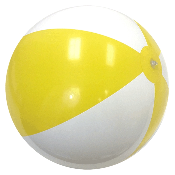 Inflatable Yellow and White Beach Balls. Sizes Available: 6",9",12",16" all measured... from ASI 31977 Adline Industries Inc