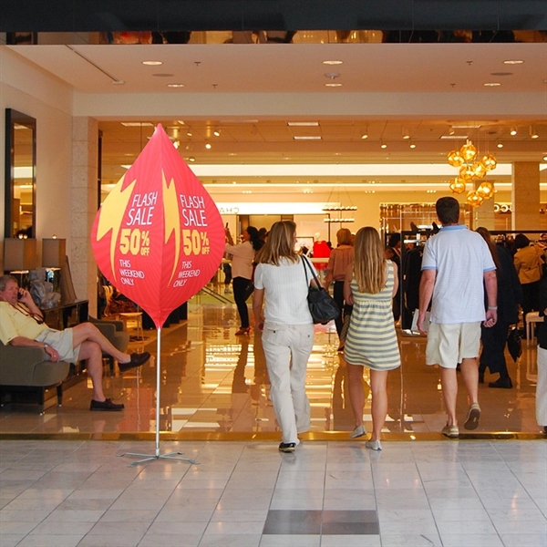 Eye catching spinning dart banner with a unique shape.... from ASI 66230 Landes Inc