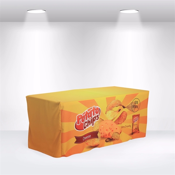 Washable and wrinkle resistant standard fitted table cover, allover printed with... from ASI 66230 Landes Inc