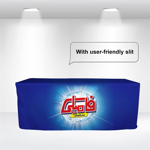 Washable and wrinkle resistant standard fitted table cover, allover printed with... from ASI 66230 Landes Inc