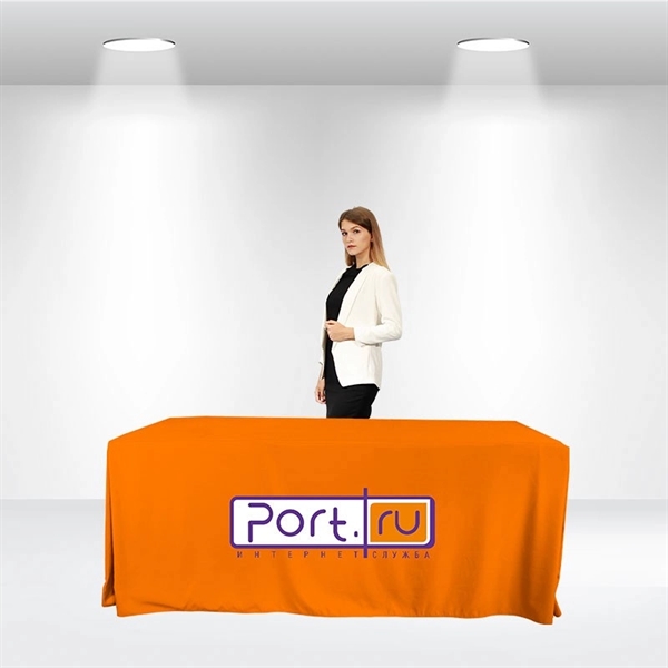 Washable and wrinkle resistant standard fitted table cover, allover printed with... from ASI 66230 Landes Inc