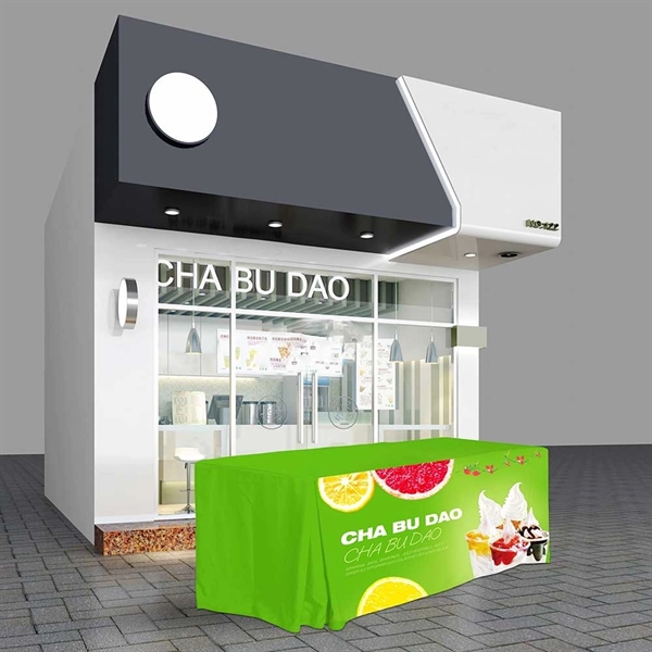 Washable and wrinkle resistant standard fitted table cover, allover printed with... from ASI 66230 Landes Inc