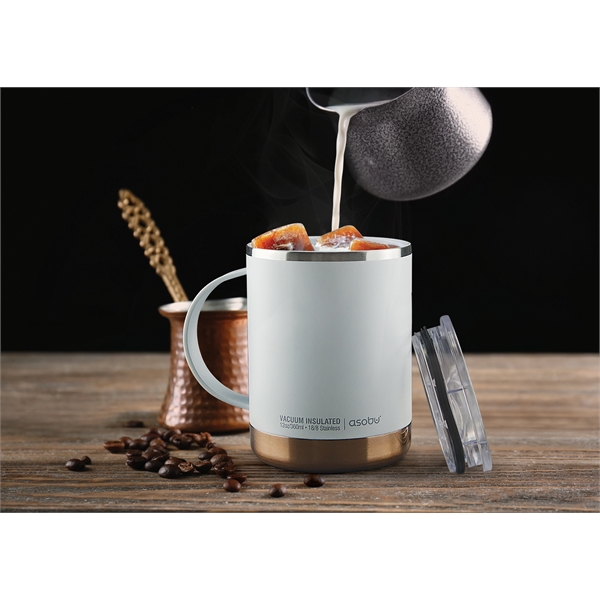 Shatterproof Ceramic Lined Vacuum insulated coffee mug with copper lining and... from ASI 31518 ADNART