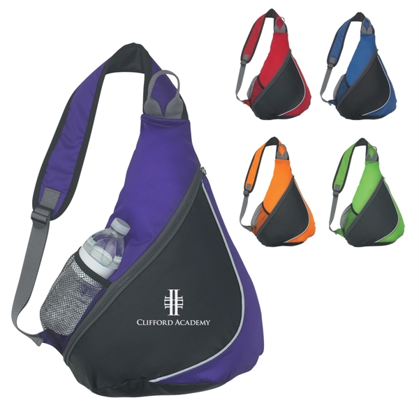 Backpack made of 210 denier polyester and adjustable padded shoulder sling.... from ASI 61125 Hit Promotional Products / Hit®