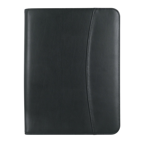 Leather look 8 1/2" x 11" zippered portfolio with calculator.... from ASI 61125 Hit Promotional Products / Hit®