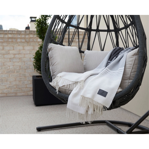 Large fringed knit throw - 44% cotton / 25% polyester /... from ASI 73520 Neet Feet / Kanata Blanket