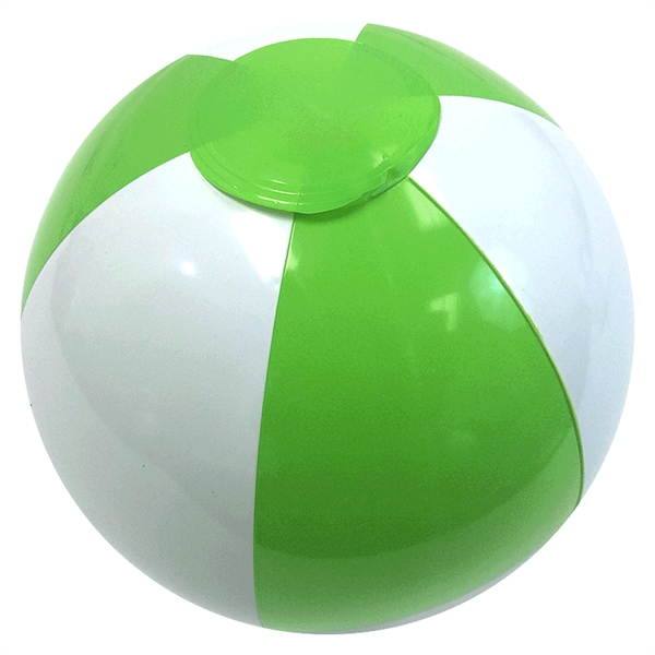 Inflatable Lime Green and White Beach Ball. Sizes measured Deflated: 6",9",12",16"... from ASI 31977 Adline Industries Inc