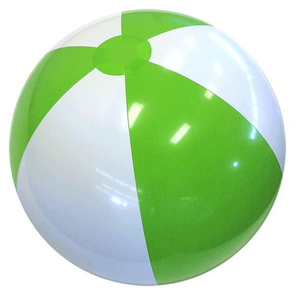 Inflatable Lime Green and White Beach Ball. Sizes measured Deflated: 6",9",12",16"... from ASI 31977 Adline Industries Inc
