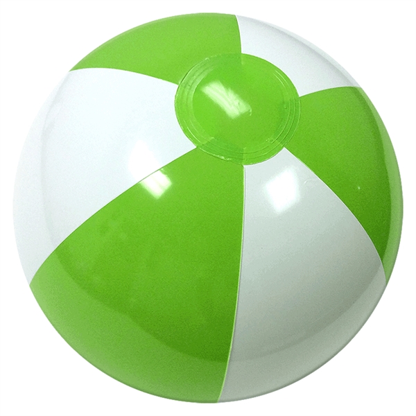 Inflatable Lime Green and White Beach Ball. Sizes measured Deflated: 6",9",12",16"... from ASI 31977 Adline Industries Inc