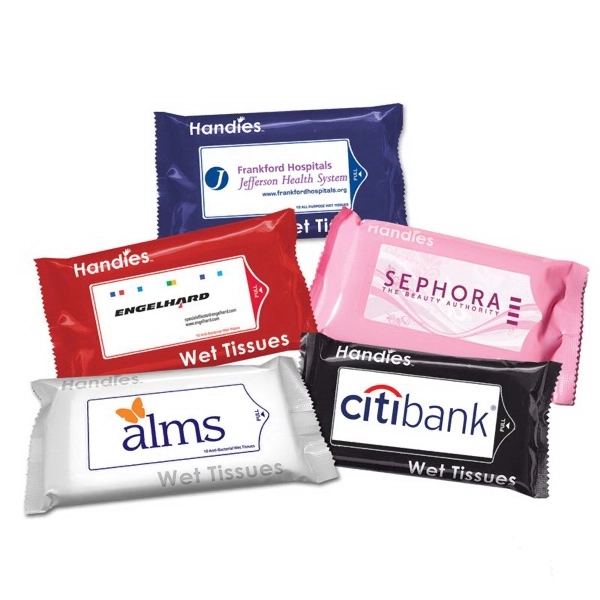 Wet wipes are a practical and useful promotional gift.... from ASI 93987 Martini-Vispak Inc.