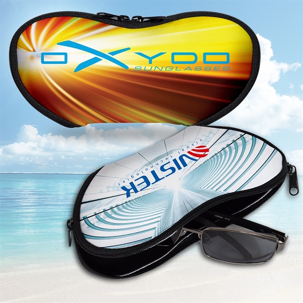 Kidney shape protective sunglass case made from 3mm Poly Rubber Fabric... from ASI 93987 Martini-Vispak Inc. / Vispak