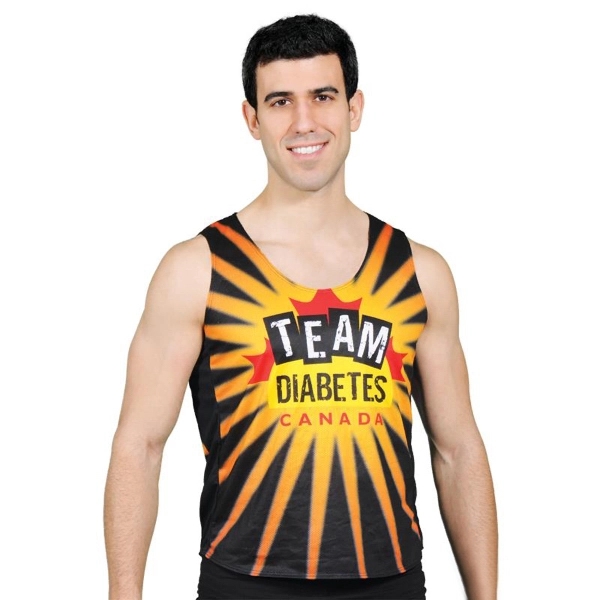 Full custom sublimated tank tops printed in vivid, bold stunning color!... from ASI 93987 Martini-Vispak Inc.