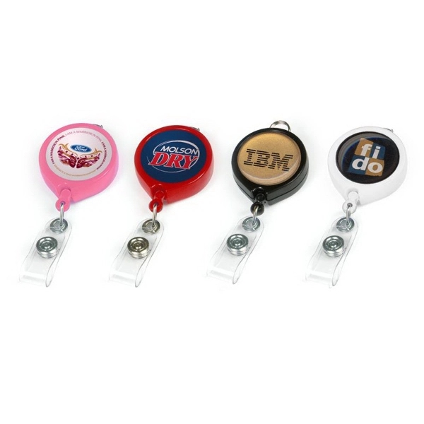 Heavy duty metal badge reel with nylon cord (optional steel cord... from ASI 93987 Martini-Vispak Inc.