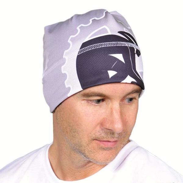 Full custom sublimated fleece beanie, made from 100% polyester half or... from ASI 93987 Martini-Vispak Inc.