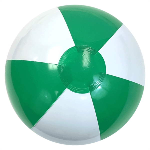 Inflatable Green and White Beach Balls. Sizes measured Deflated.  12",... from ASI 31977 Adline Industries Inc