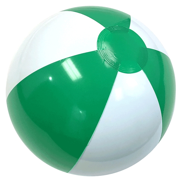 Inflatable Green and White Beach Balls. Sizes measured Deflated.  12",... from ASI 31977 Adline Industries Inc