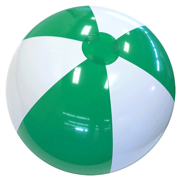 Inflatable Green and White Beach Balls. Sizes measured Deflated.  12",... from ASI 31977 Adline Industries Inc