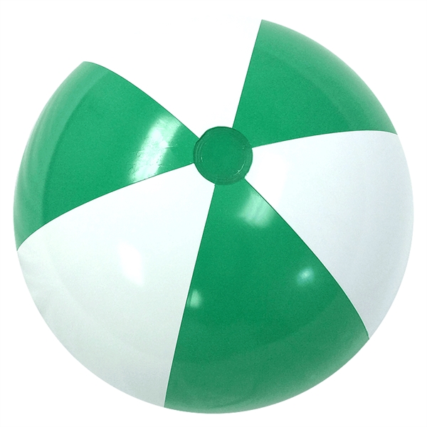 Inflatable Green and White Beach Balls. Sizes measured Deflated.  12",... from ASI 31977 Adline Industries Inc