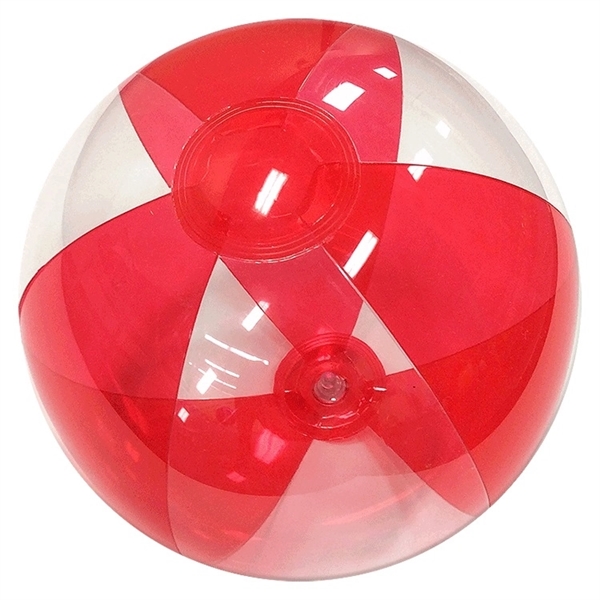 Inflatable Translucent Red and Clear Beach Ball, 12", 16" deflated., Phthalate... from ASI 31977 Adline Industries Inc