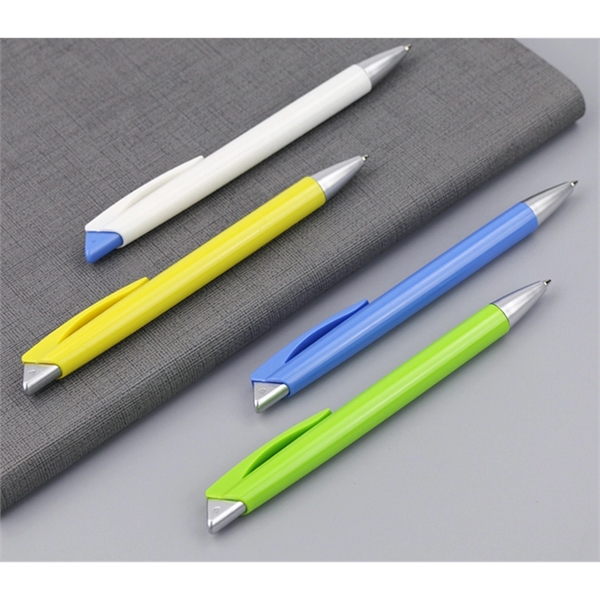 Click-action wedged tip plastic pen with a white or black body... from ASI 37218 Athena Promo (tm)