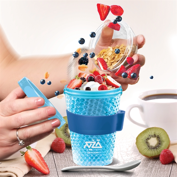 Double wall container with melamine spoon.... from ASI 31518 ADNART / Ad-N-Art