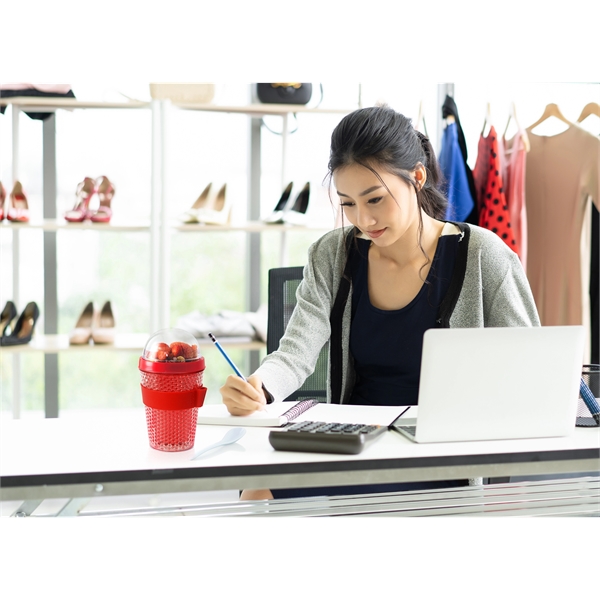 Double wall container with melamine spoon.... from ASI 31518 ADNART / Ad-N-Art