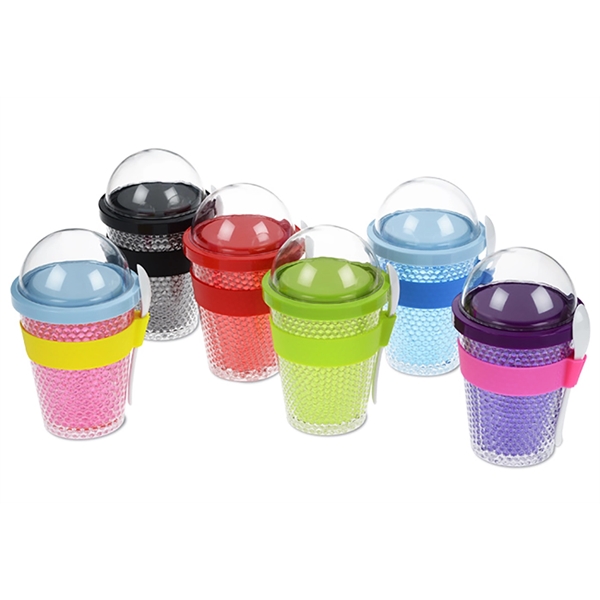 Double wall container with melamine spoon.... from ASI 31518 ADNART / Ad-N-Art