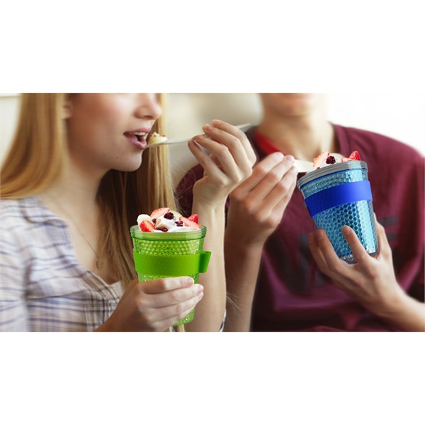 Double wall container with melamine spoon.... from ASI 31518 ADNART / Ad-N-Art