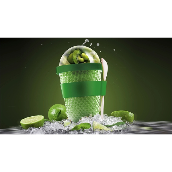 Double wall container with melamine spoon.... from ASI 31518 ADNART / Ad-N-Art