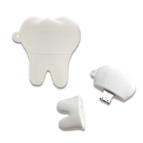 USB drive made of PVC material that's shaped like a tooth;... from ASI 63776 KTI Networks Inc / KTI Promo